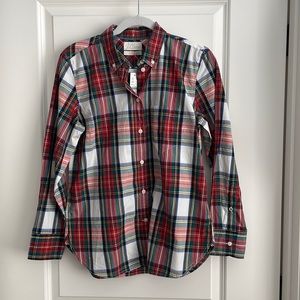 NWT J Crew Tartan Classic Fit Button Down Size 6